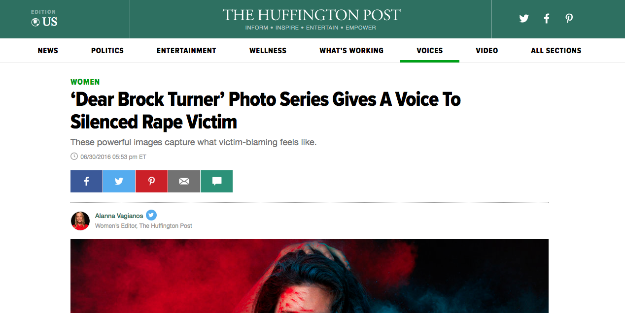 ‘Dear Brock Turner’ Photo Series Gives A Voice To Silenced Rape Victim